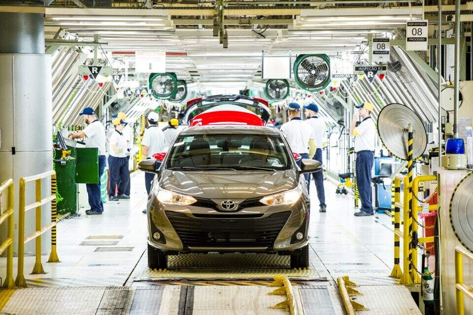 Toyota Yaris na linha de produção em Sorocaba.