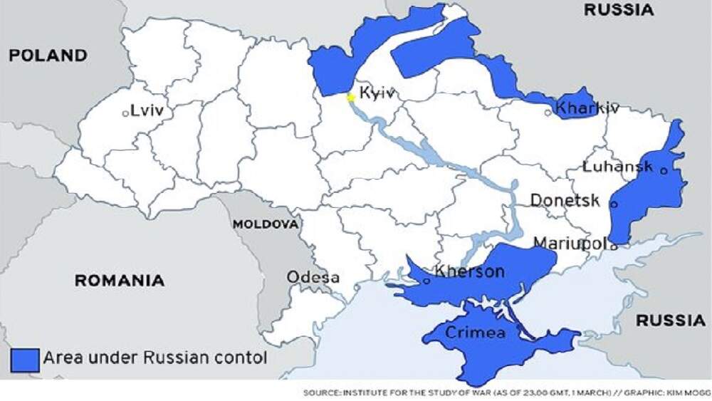 Mapa da Península da Crimeia