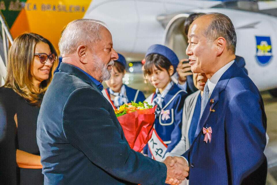 Presidente Lula e primeira-dama Janja chegam ao Japão. Foto: Ricardo Stuckert/PR