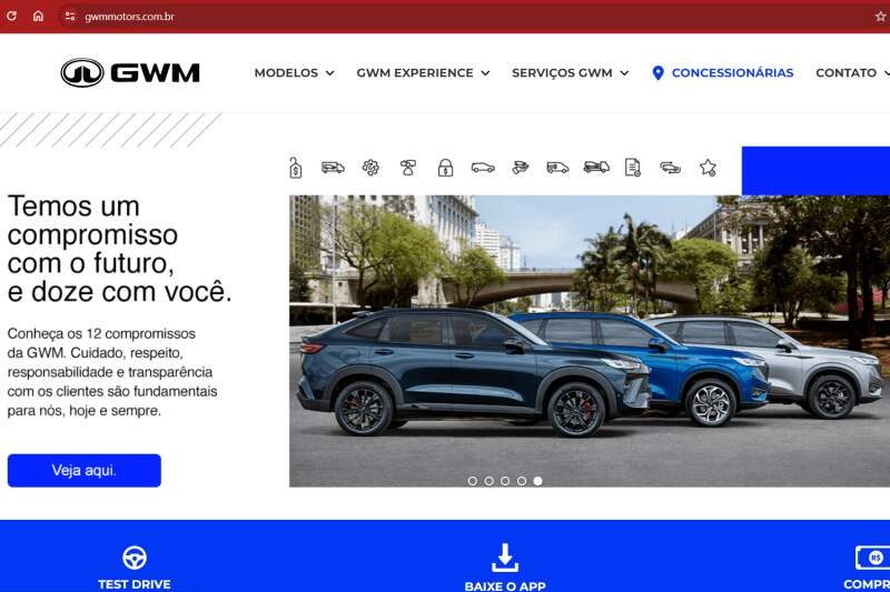 Site oficial da GWM do Brasil.