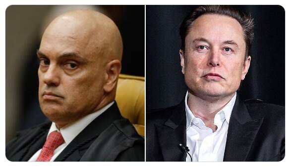 Ministro Alexandre de Moraes e Elon Musk. (Foto: Repordução/redes sociais)