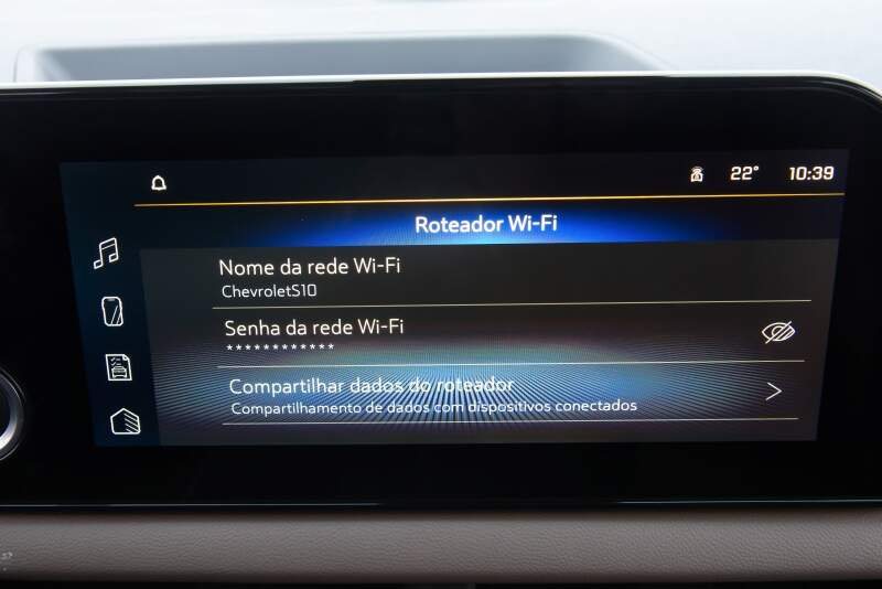 Configuração de wi-fi da Chevrolet.