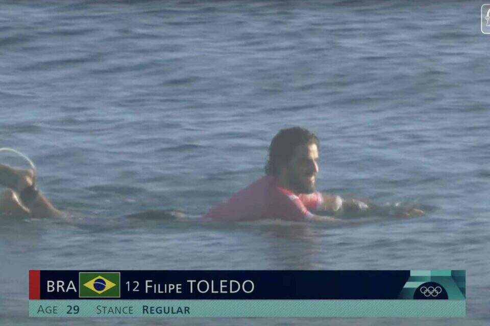 Surfista brasileiro Filipe 'Filipinho' Toledo. Foto: Captura/CazéTV/YouTube