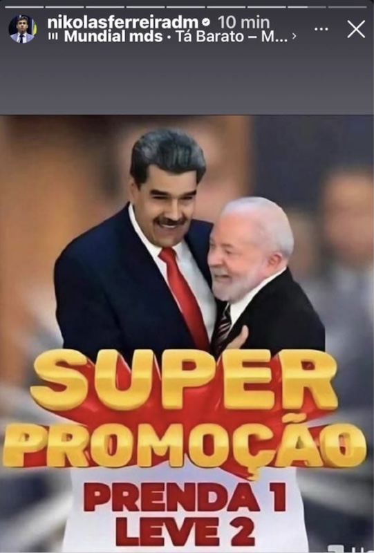 Nikolas Ferreira retuitou o meme.