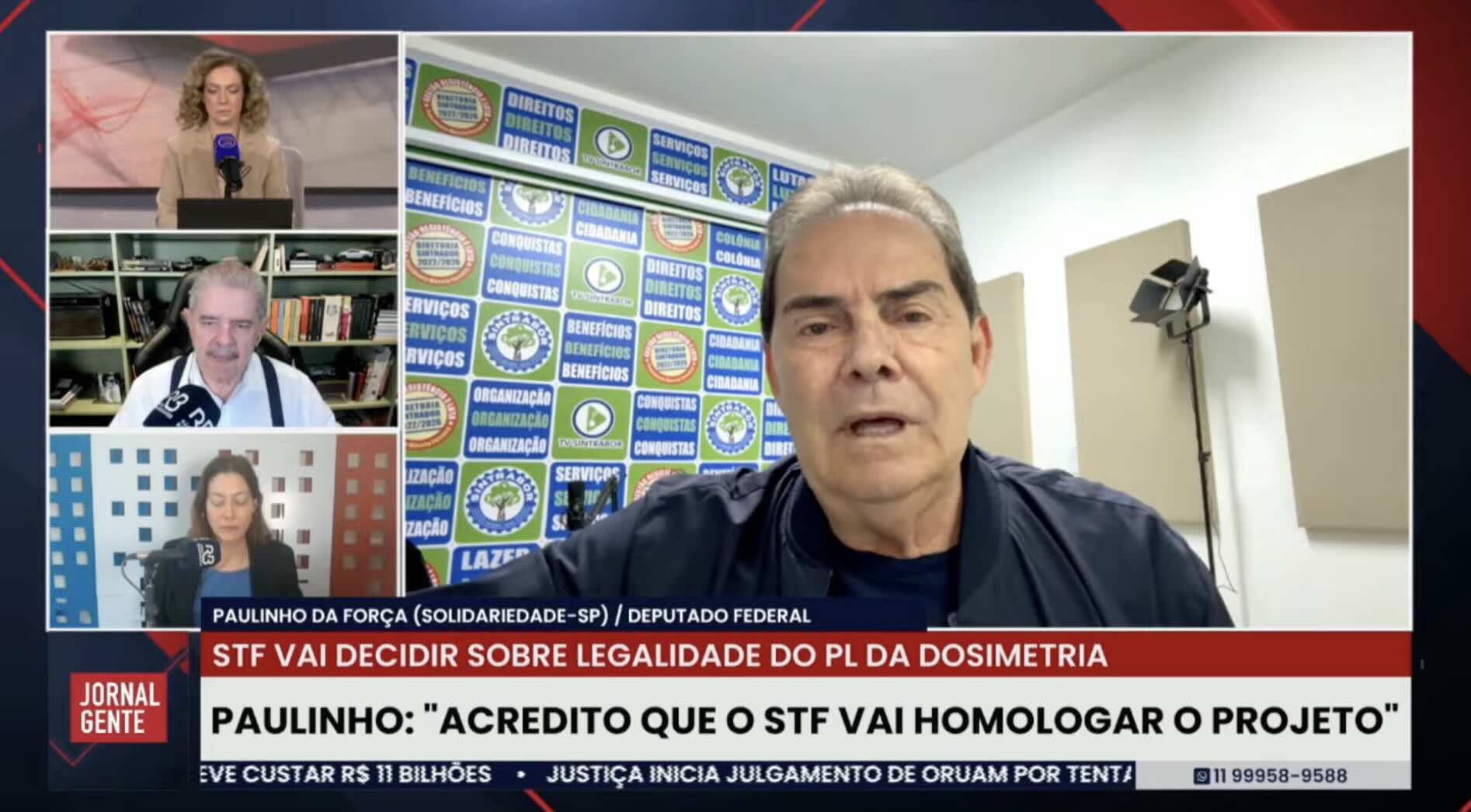 Deputado Paulinho da Força, relator do projeto da Dosimetria. Foto: Captura/YouTube/Bandeirantes